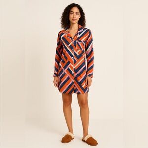 Katie Kime Retro Stripe Sleep Shirt modal blend Size Medium